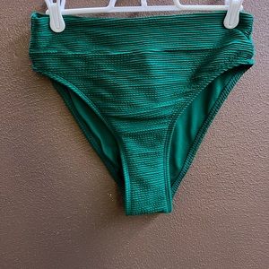 Green high waisted high leg bikini bottom